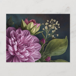 Postal Dark Vintage Flowers