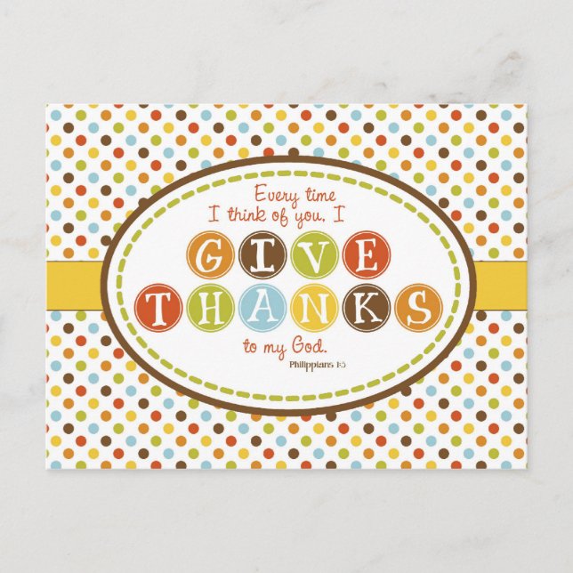 Postal DARLE GRACIAS Escritura Verse Postcard (Anverso)