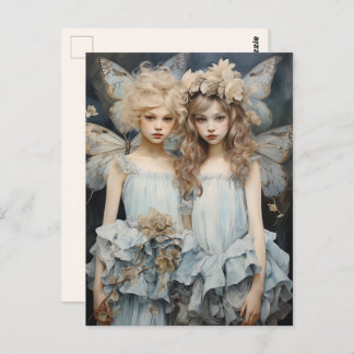 Postal Darling Fairies Blue Satin Vestidos Bonitos