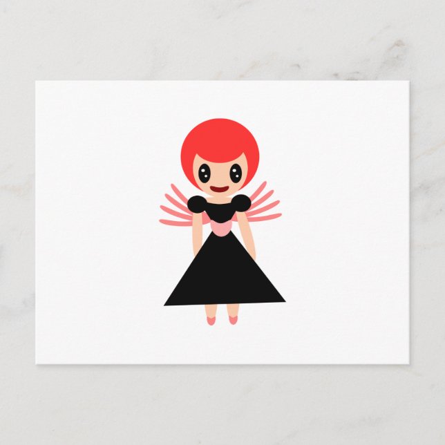 Postal Darling Fairy 72 con cabello rojo (Anverso)