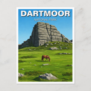 Postal Dartmoor Parque nacional Viaje a caballo