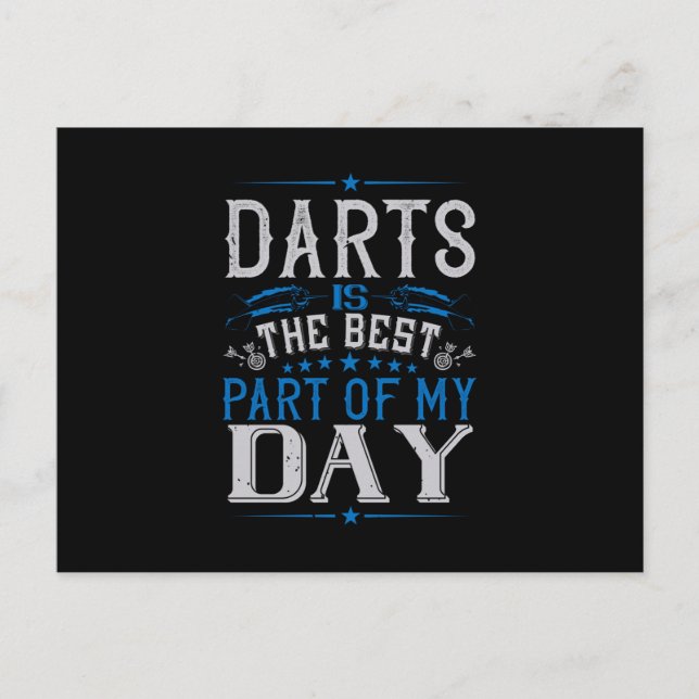 Postal Darts - Darts Es La Mejor Parte De Mi Día (Anverso)