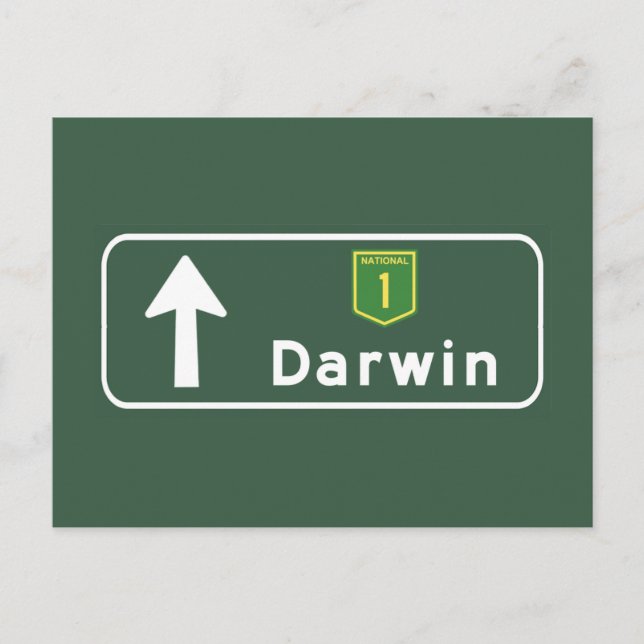 Postal Darwin, Australia Road Rótulo (Anverso)