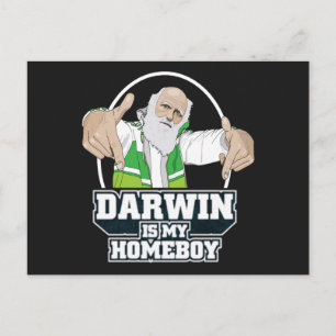Postal Darwin es mi Homeboy (color completo)