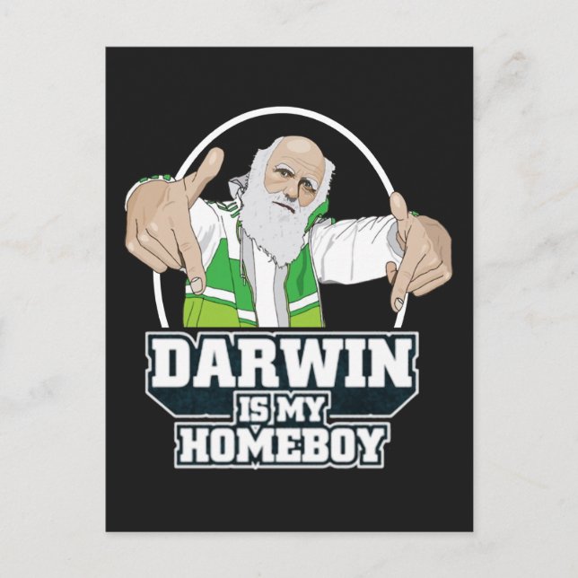 Postal Darwin Es Mi Homeboy (Color Completo) (Anverso)