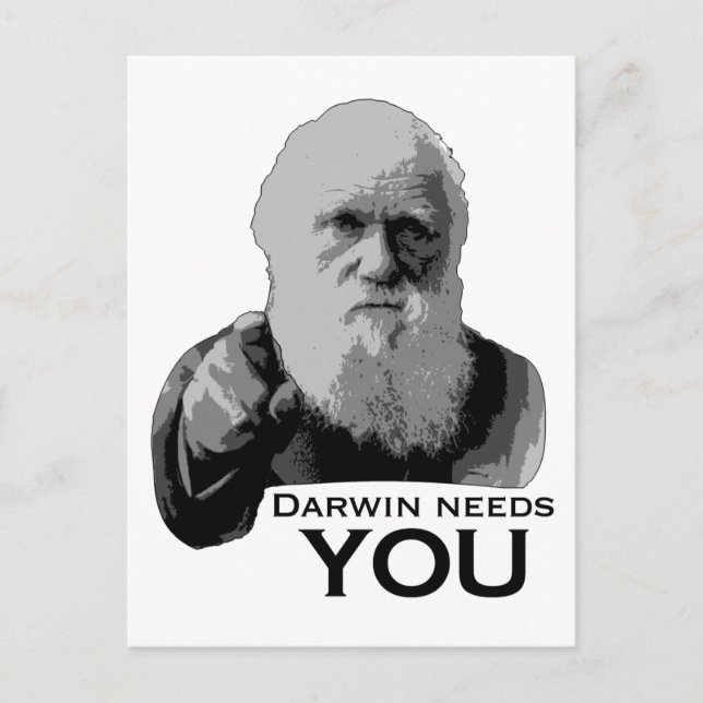 Postal ¡Darwin le necesita! (Anverso)