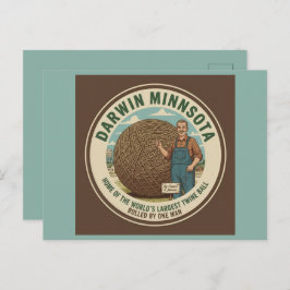 Postal Darwin, Minnesota Twine Ball Souvenir Postcard