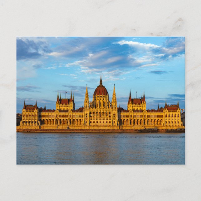 Postal Das Parlamentsgebäude en Budapest y der Donau Pos (Anverso)