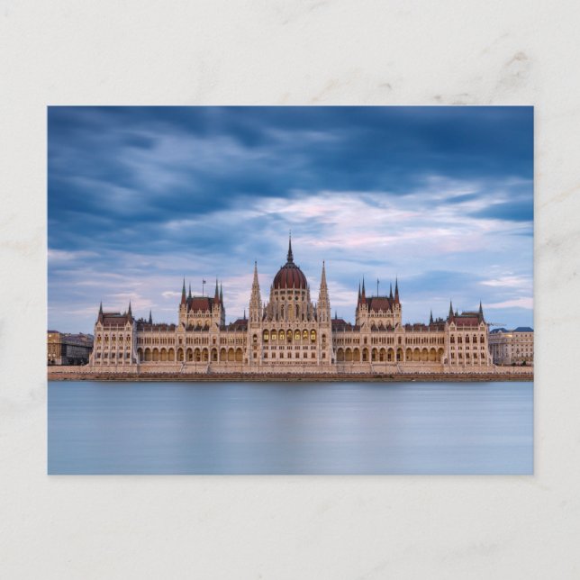Postal Das Parlamentsgebäude in Budapest an der Donau Pos (Anverso)