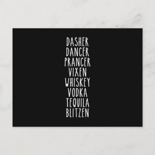 Postal Dasher Dancer Prancer Vixen Whiskey Vodka Tequila