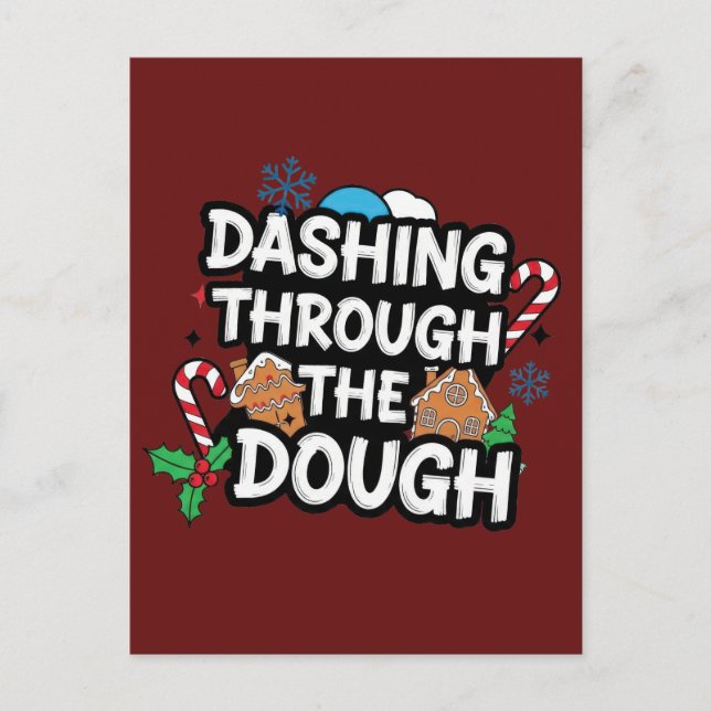Postal Dashing Through the Dough Christmas (Anverso)