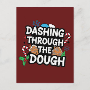 Postal Dashing Through the Dough Navidad