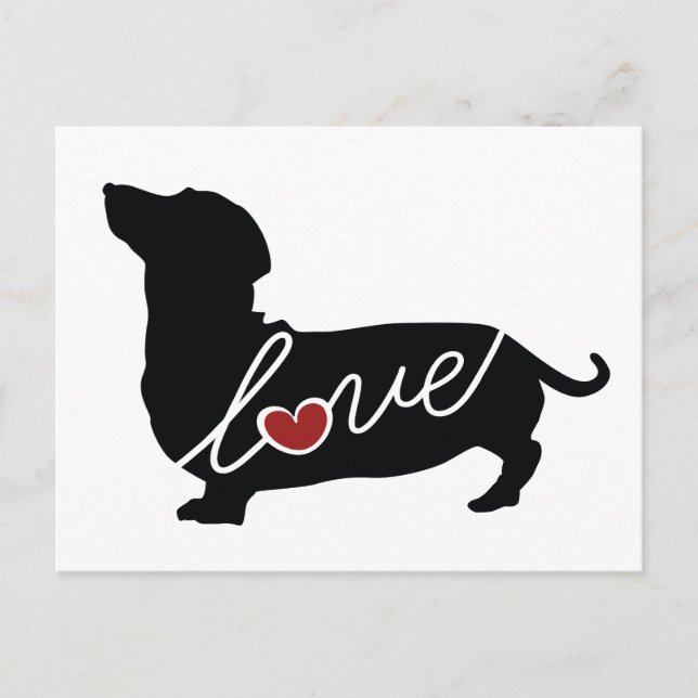 Postal Dashund Wiener Dog Love (Anverso)