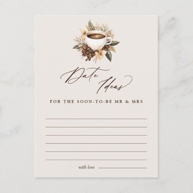 Postal Date Ideas Café Floral Nodal Shower Game (Anverso)