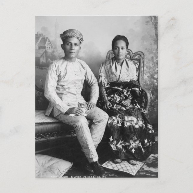 Postal Dato Mandi y su esposa - Filipinas (Anverso)