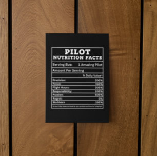 Postal Datos Nutricionales del Piloto: diseño de regalo d