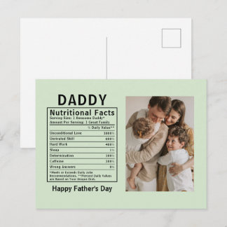 Postal Datos Nutricionales Personalizados del Día del Pad