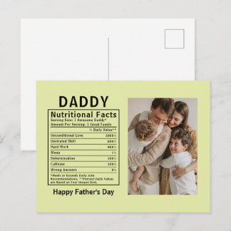 Postal Datos Nutricionales Personalizados del Día del Pad