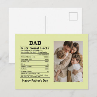 Postal Datos Nutricionales Personalizados del Día del Pad