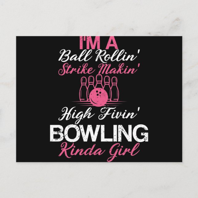 Postal Daughter Bowling Kinda Chica Funny Chica (Anverso)