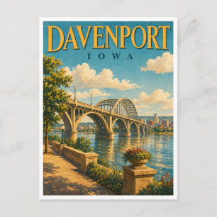 Postal Davenport Iowa Puente Centenario GeoSaga