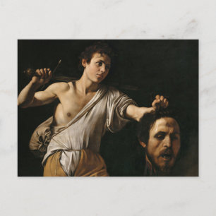 Postal David con la cabeza de Goliat por Caravaggio