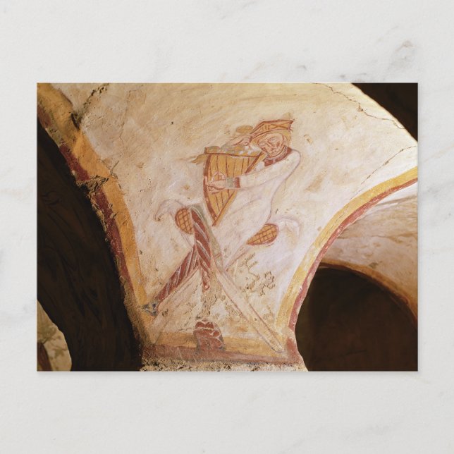 Postal David que juega en la arpa (Anverso)