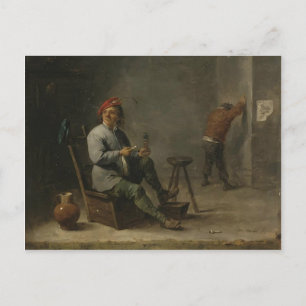 Postal David Teniers el Joven Fumador