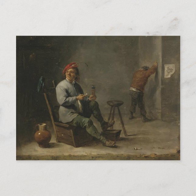 Postal David Teniers el Joven Fumador (Anverso)