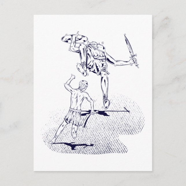 Postal David y Goliat (Anverso)