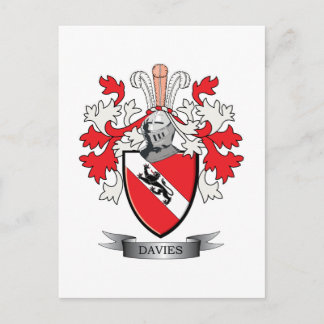 Postal Davies Family Crest Coat of Arms