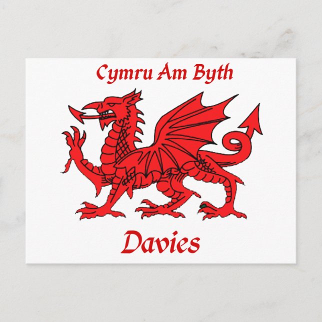 Postal Davies Welsh Dragon (Anverso)