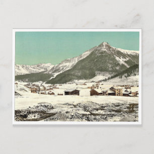 Postal Davos, Dorfli y Seehorn, en invierno, Grisons, Swi