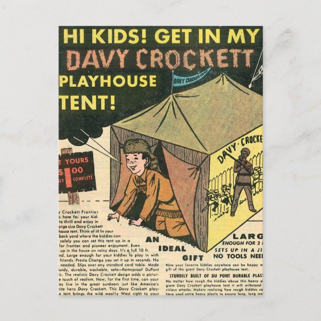 Postal Davy Crockett Playhouse Tent (Anverso)
