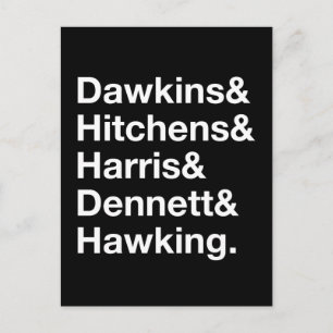 Postal Dawkins&Hitchens&Harris&Dennett&Hawking - Ciencia