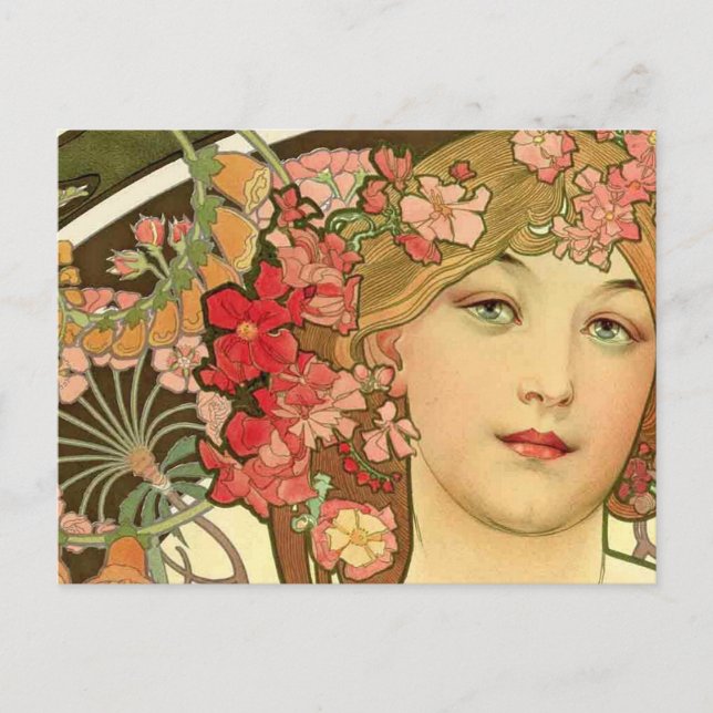 Postal Daydream por Alphonse Mucha (Anverso)