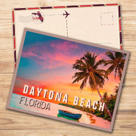 Postal Daytona Beach Florida Palm Tree Tropical de 1950