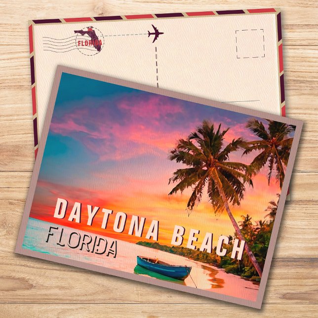 Postal Daytona Beach Florida Palm Tree Tropical de 1950 (Subido por el creador)