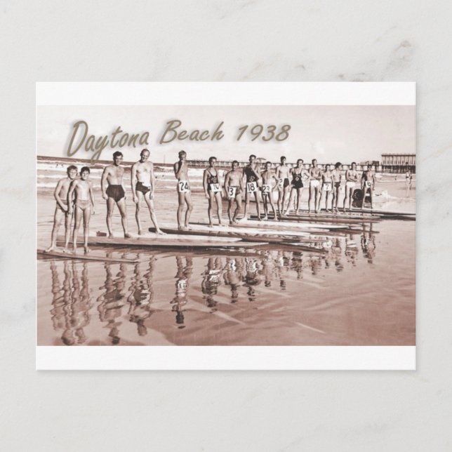 Postal Daytona Beach Vintage Surf Group Photo (Anverso)