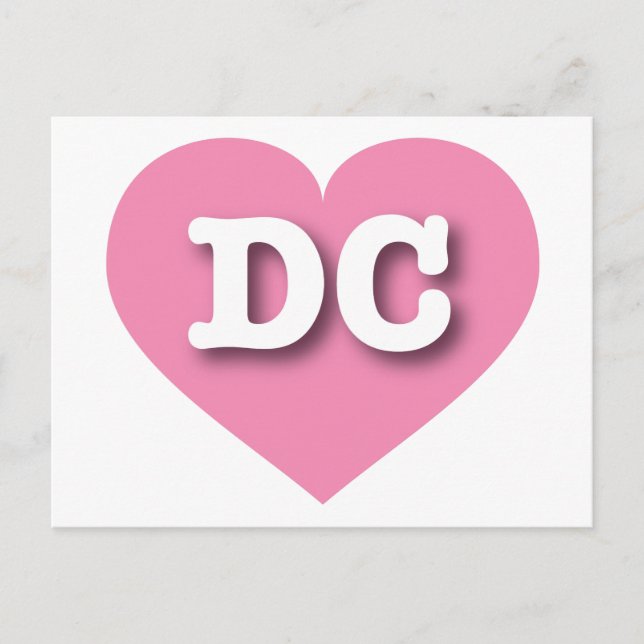 Postal DC Pink Heart - Amo DC (Anverso)