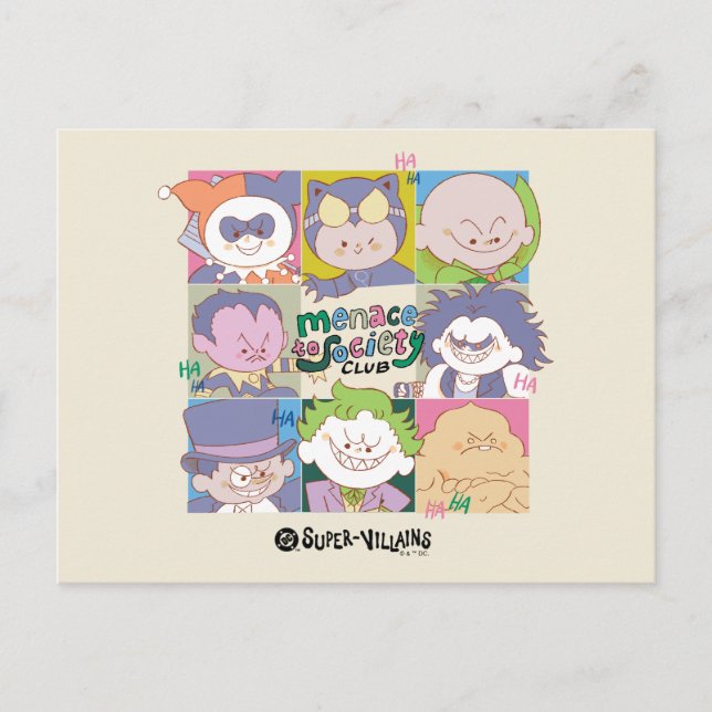 Postal DC Super-Villain Menace To Society Club Graphic (Anverso)