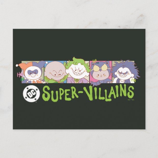 Postal DC Super-Villains Cartoon Lineup (Anverso)