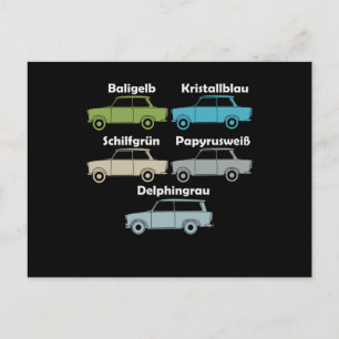 Postal DDR Trabi alle Farben der kultigen Pappe
