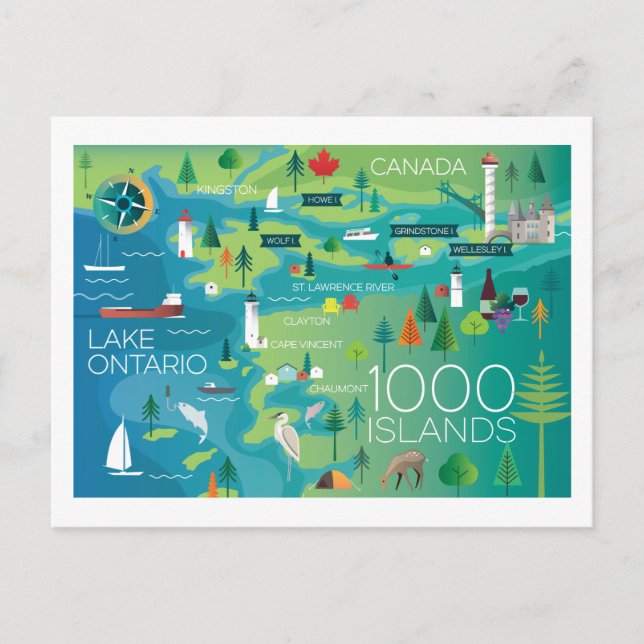 Postal de 1000 islas (Anverso)