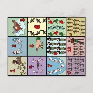 Postal de 12 días de Navidades