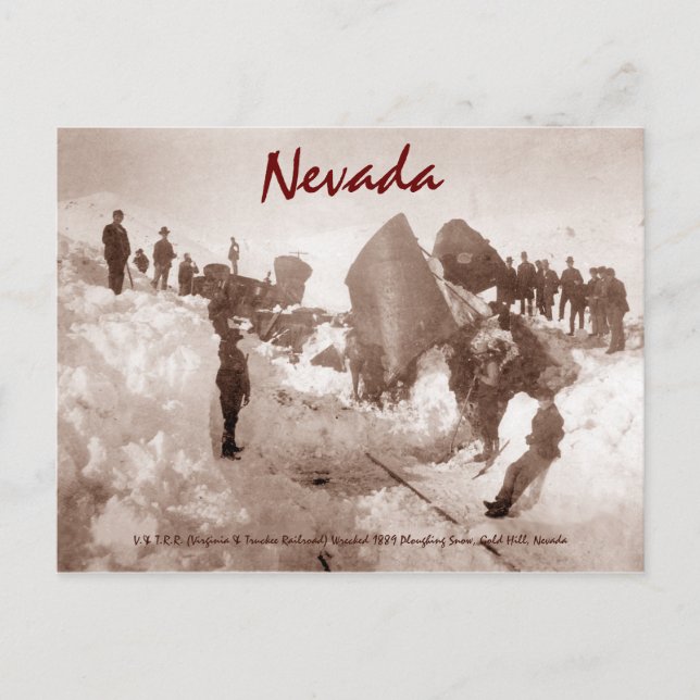 Postal de 1889 Nevada Wreck (Anverso)