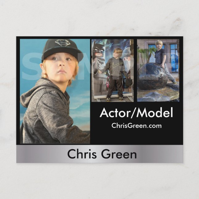 Postal de 2 caras de actor y comp. de toma de cabe (Anverso)