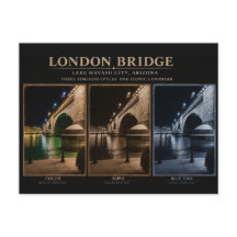 Postal de 3 fotos del Puente de Londres