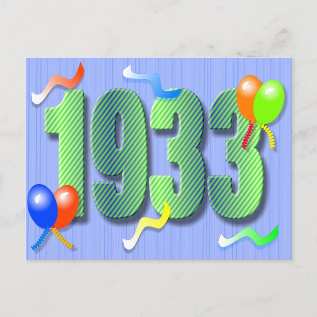 Postal de 80º cumpleaños 1933 (Anverso)