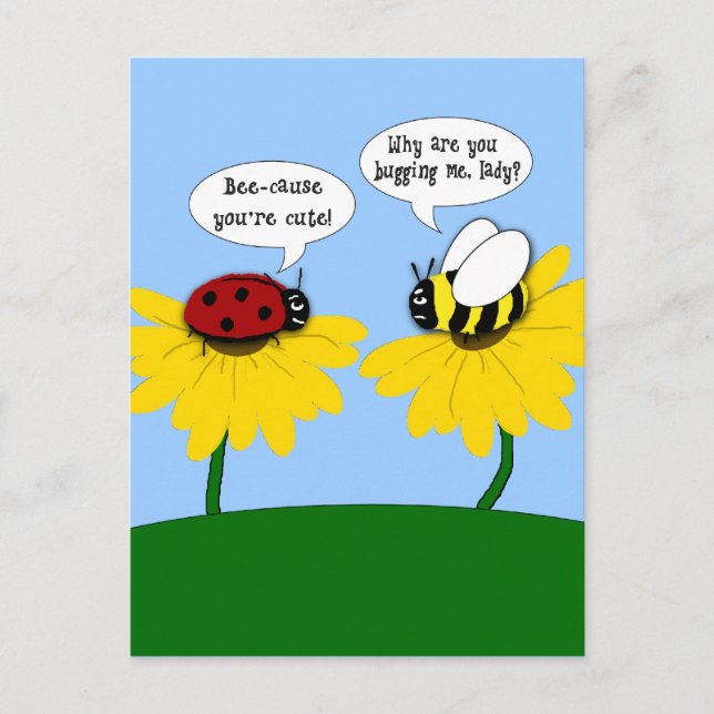 Postal de abeja grumpy y de bujía intermitente (Anverso)